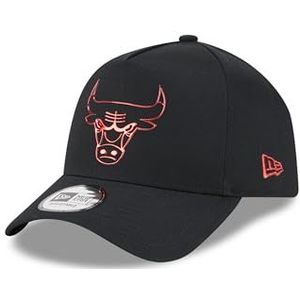 New Era Chicago Bulls Black NBA Foil Pack 9Forty E-Frame Snapback Cap Zwart en Rood