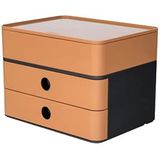 HAN 1100-83 SMART-BOX PLUS ALLISON Design ladekast met 2 laden en organizer voor gebruiksvoorwerpen, karamel bruin