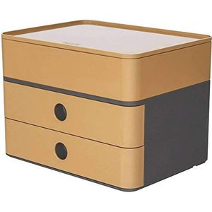 HAN 1100-83 SMART-BOX PLUS ALLISON Design ladekast met 2 laden en organizer voor gebruiksvoorwerpen, karamel bruin