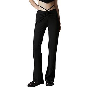 Koton Pantalon évasé pour femme, Noir (999)., M