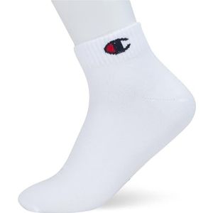 Champion Core Socks 3pp Quarter sokken, uniseks, Wit.