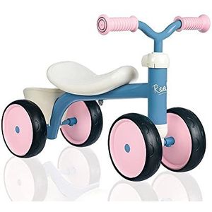 Smoby - Roze rookie ride-on - Metaal - Voor kinderen vanaf 12 maanden - Gebogen zadel - Stille wielen - 721401