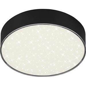 BRILONER - Led-plafondlamp met sterrendecoratie, led-plafondlamp zonder lijst, led-opbouw, kleurtemperatuur neutraal wit, Ø 157 mm, zwart