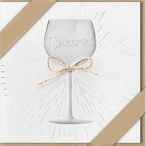 bsb - Cheers Card - Kraftpapier - Kaart met leuk motief - Duurzame kaart met envelop - Beste vriend of vriend - Liefde en vriendschapskaart 15,5 x 15,5 cm