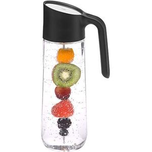 WMF Nuro Waterkaraf met handvat en fruitspindel zwart hoogte 29,7 cm 1 liter