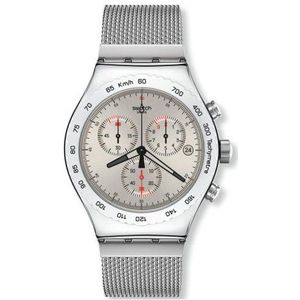 Swatch YVS405GB Chronograaf horloge voor kleine polsen van 15,2 cm, zilver, chronograaf, kwartsuurwerk, zilver., Chronograaf, kwartsuurwerk