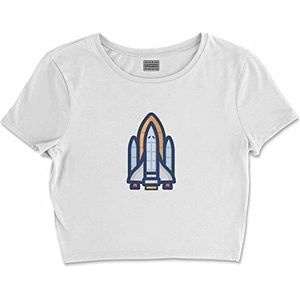 Bona Basics, Dames basic digitale print T-shirt 100% katoen wit casual maat: small wit korte taille, Wit