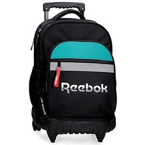 Reebok Andover Bagage - Messengertas voor kinderen, zwart, Mochila Compact 2 Ruedas, rugzak, zwart., Rugzak