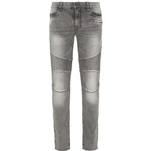 Armani Exchange Biker Light Grey Comfort Fabric Jeans voor heren, grijs.