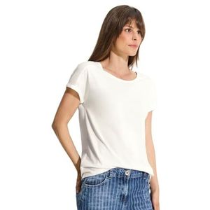 Cecil B319864 Zomer T-shirt voor dames, Vanilla Wit
