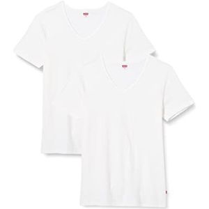 Levi's Levis Heren V-hals 2p T-shirt (2 stuks), Wit_(Wit 300)