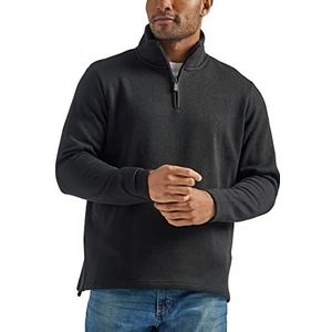 Wrangler Authentics Heren Sweater Fleece Quarter-Zip, Caviar, 2XL, Caviar, XXL, Kaviaar