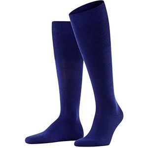 FALKE Airport wollen sokken van katoen, lang, fijn, effen, 1 paar, blauw (Royal Blue 6000)