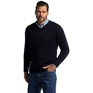 JP 1880 Heren grote maten Menswear L-8XL Basic Pullover V-hals donkerblauw, donkerblauw