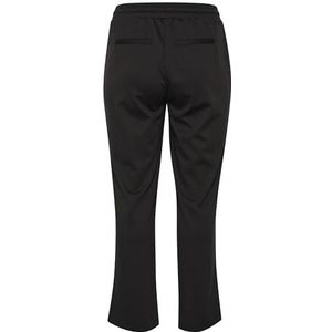 Kaffe Curve Kaffe Curve Plus-size damesbroek, rechte pijpen, elastische taille, korte lengte, damesbroek, Black Deep