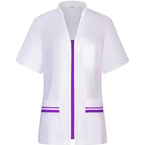 MISEMIYA - Werkkleding voor dames, korte mouwen, voor medisch uniform, artikelnr. 712, Lila 21