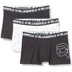 KARL LAGERFELD Ikonik 2.0 Trunk Set (3 stuks) Boxershorts voor heren (3 stuks), zwart/wit