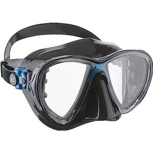 Cressi Big Eyes Evolution Mask - Gepatenteerd Hellend Inverted Teardrops Lensmasker voor duiken, snorkelen, freediving, Zwart/Blauw, standaard