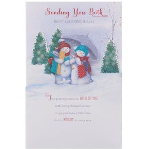 Kerstkaart (Ukg-547617) – sneeuwpoppen paar in festive sneeuwscène – voor beide van jou