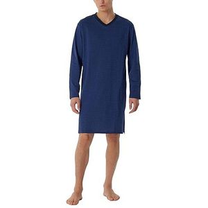 Schiesser Nachthemd met lange mouwen - Nightwear nachthemd voor heren, Navy Blauw