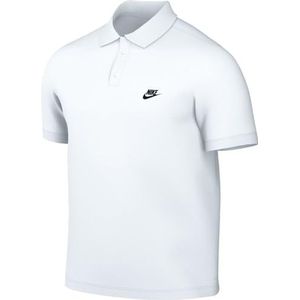 Nike Heren Short Sleeve Polo M Nk Club Ss Polo Pique, Wit/Zwart, FN3894-100, XL