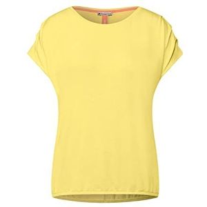 Street One T-shirt van vlam garen voor dames, merry yellow, maat 48, Merry Yellow