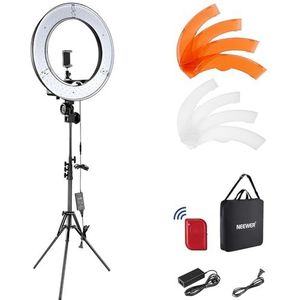 Neewer Camera video verlichtingsset: 48 cm buiten, 55 W, 5500 K, verstelbaar, led-ringlicht, verlichtingsstatief, bluetooth-ontvanger voor smartphone, YouTube, TikTok Zelf-Portret Video Rotatie