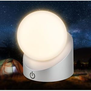 BRILONER - Draadloze mini-led-tafellamp IP54 met aanraking, dimbaar per niveau, verwisselbare batterij en lichtbron, bedlamp, bal, led-tafellamp, tafellamp