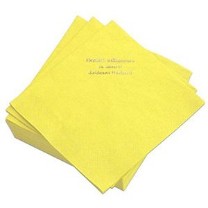 Geschenke mit Namen Geschenken met naam 1182 servetten, 25 stuks, cellulose, geel, 17 x 17 x 2 cm