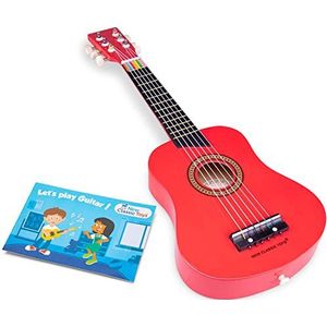 New Classic Toys Instrument voor beginners, luxe gitaar met muziekboek, rood, 303, rood