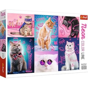 Trefl - Neonlijn met sterrenpatroon, 1000 stuks, kunstcollectie, premium kwaliteit voor volwassenen en kinderen vanaf 12 jaar, puzzel, 10581, katten cool