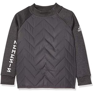 adidas Gewatteerd sweatshirt met lange mouwen voor jongens, Zwart/Grijs