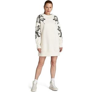 G-STAR RAW Losse grafische sweatjurk R lange mouwen damesjurken, Beige (Eggnog D24549-d425-g076)