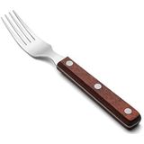 Arcos Tafelmes – steakvork – roestvrij staal 18/10 en 195 mm – greep van geperst hout, kleur bruin