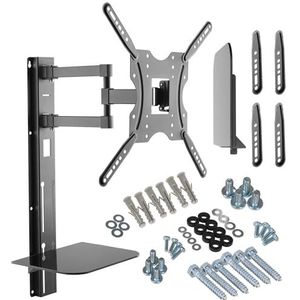 Maclean MC-772 Wandhouder met opbergruimte, 32-55 inch, 400 x 400 cm, VESA, houder voor LCD-display, led, plasma (32-55 inch)