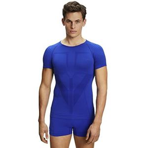 FALKE Warm sportbovendeel, basislaag, korte mouwen, getailleerd, voor heren, warm, marineblauw, zwart, meer kleuren voor wandelen, hardlopen, paardrijden, voetbal, 1 stuk, blauw (Yve 6714)