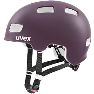 uvex hlmt 4cc lichte fietshelm voor kinderen, individuele maataanpassing, geoptimaliseerde ventilatie, pruim mat, 51-55 cm