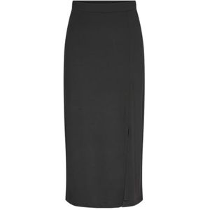 PIECES Pcnala Hw Midi Skirt Mm Bc Midi-rok voor dames, zwart.