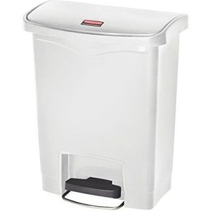 Rubbermaid Commercial Products 1883555 Slim Jim Step-On vuilnisbak, hars, voetpedaal, 30 liter, wit