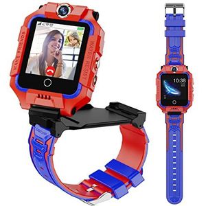 T10 Smartwatch voor kinderen met GPS-tracker, 4G-video en telefoongesprek met 360° rotatie, GPS-horloge voor kinderen van 4 tot 12 jaar en verjaardagscadeau (T10 rood)