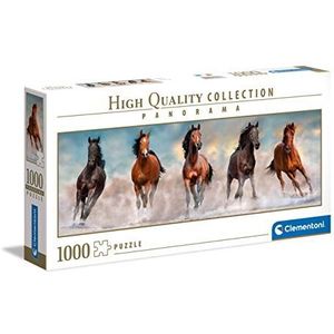 Clementoni High Quality Collection Panorama Puzzel Paarden - 1000 Stukjes | Geschikt voor kinderen vanaf 10 jaar