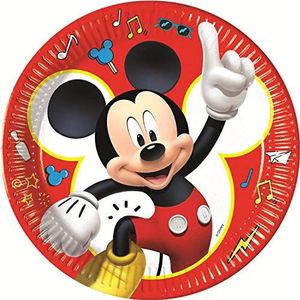 Procos Disney Mickey Mouse 90877 papieren borden, 8 stuks, rood/wit/zwart