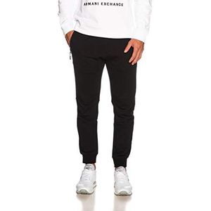 Armani Exchange Joggingbroek met trekkoord en zakken met ritssluiting, vrijetijdsbroek voor heren, zwart.