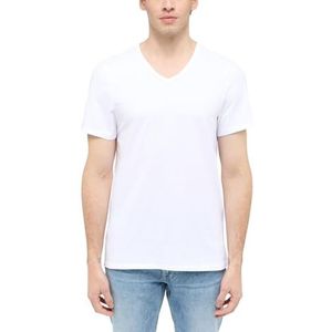 MUSTANG Amado Lot de 2 t-shirts stretch pour homme Coupe droite Tailles S à 3XL Blanc Noir, General White 2045, L