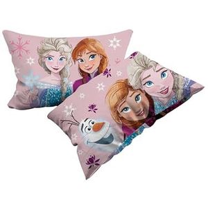 Frozen Set van 2 katoenen kussenslopen, 2 kussenslopen, 100% katoen, 50 x 80 cm, envelopsluiting