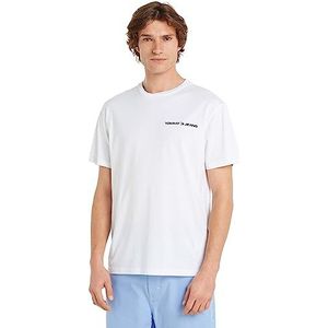 Tommy Jeans TJM CLSC T-shirt à poitrine linéaire S/S pour homme, White, XS