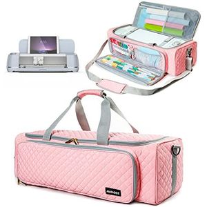 Amoigee Stofhoes voor Cricut Explore Air 2, Cricut Maker, Cricut Explore 3, Cricut Maker, hoes met zakken voor accessoires en benodigdheden Cricut, Roze, klassiek