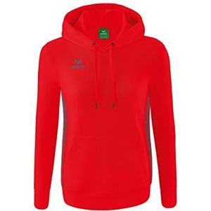 Erima Essential Team Basic Hoodie voor dames, Rood/leisteen grijs