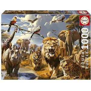 Educa - Wilde dieren | 1000 stukjes puzzel voor volwassenen. Afmetingen: 68 x 48 cm. Inclusief Fix Puzzel Staart. Vanaf 14 jaar (19920)