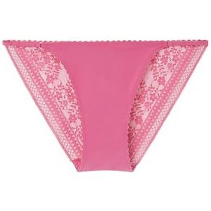 Women'secret Klassieke fuchsia kanten panty dames, Schokkend Roze